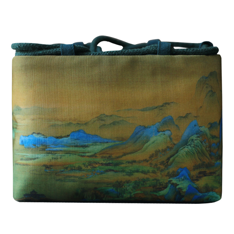 Τσαντα αποθήκευσης για τελετή τσαγιού με σχέδιο αρχαίας ζωγραφικής, ύφασμα, μάρκα Erya Fabric, στυλ Νέος Κινέζικος Στυλ, συσκευασία OPP σακούλα