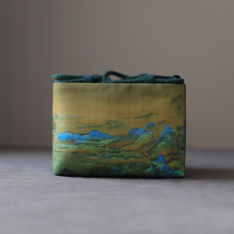 Τσαντα αποθήκευσης για τελετή τσαγιού με σχέδιο αρχαίας ζωγραφικής, ύφασμα, μάρκα Erya Fabric, στυλ Νέος Κινέζικος Στυλ, συσκευασία OPP σακούλα