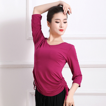 Moderne női táncruha — modal szövet, viszkóz 95,5% és spandexz 4,5%, lélegző tánctop a színpadi baletthez és néptáncokhoz (felnőttek)