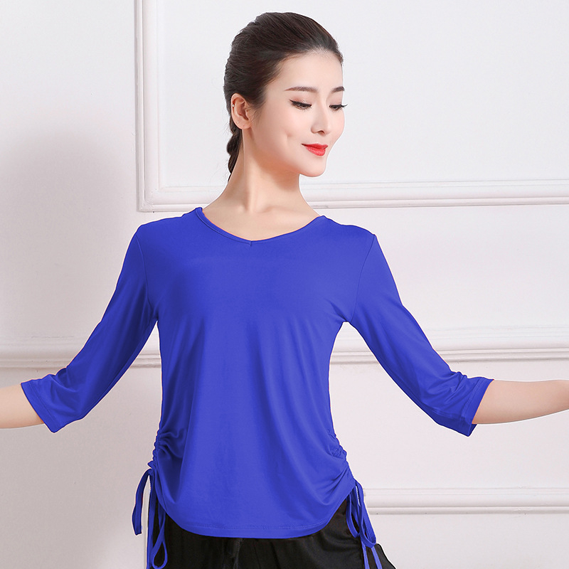 Moderne női táncruha — modal szövet, viszkóz 95,5% és spandexz 4,5%, lélegző tánctop a színpadi baletthez és néptáncokhoz (felnőttek)