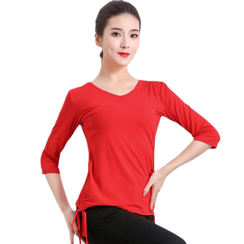 Moderne női táncruha — modal szövet, viszkóz 95,5% és spandexz 4,5%, lélegző tánctop a színpadi baletthez és néptáncokhoz (felnőttek)