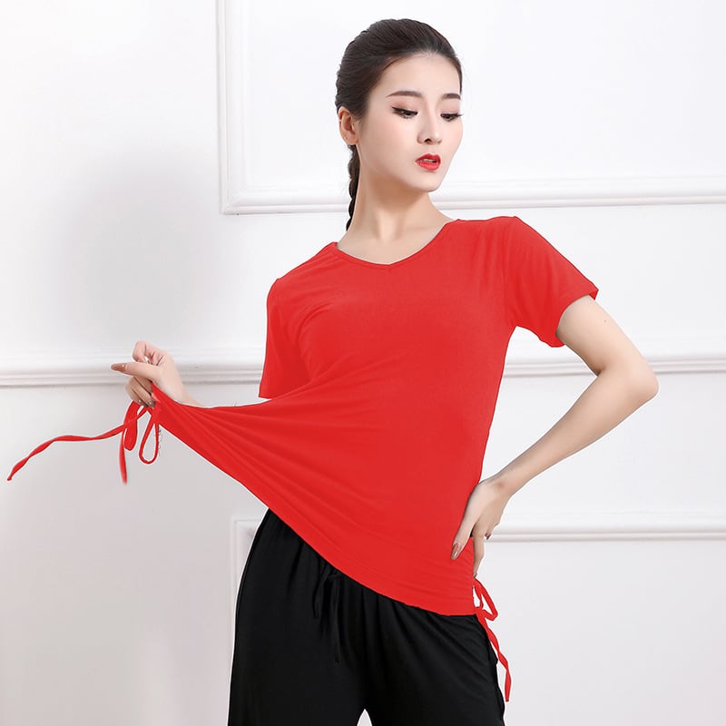 Moderne női táncruha — modal szövet, viszkóz 95,5% és spandexz 4,5%, lélegző tánctop a színpadi baletthez és néptáncokhoz (felnőttek)