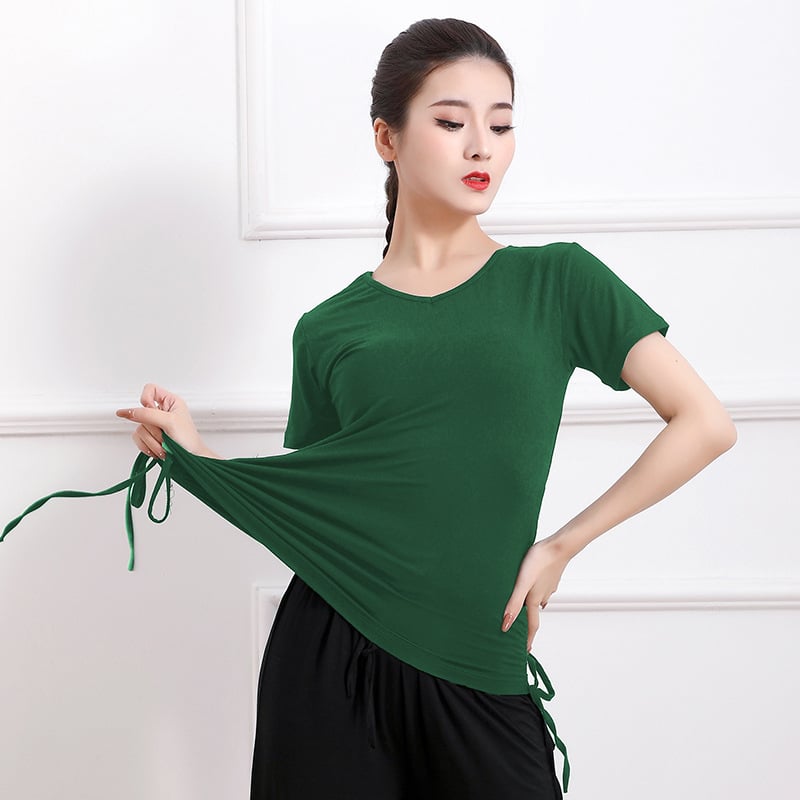 Moderne női táncruha — modal szövet, viszkóz 95,5% és spandexz 4,5%, lélegző tánctop a színpadi baletthez és néptáncokhoz (felnőttek)