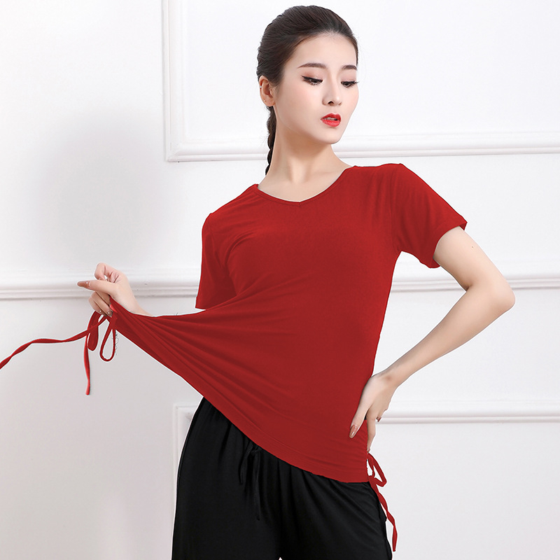 Moderne női táncruha — modal szövet, viszkóz 95,5% és spandexz 4,5%, lélegző tánctop a színpadi baletthez és néptáncokhoz (felnőttek)