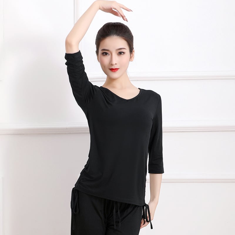 Moderne női táncruha — modal szövet, viszkóz 95,5% és spandexz 4,5%, lélegző tánctop a színpadi baletthez és néptáncokhoz (felnőttek)