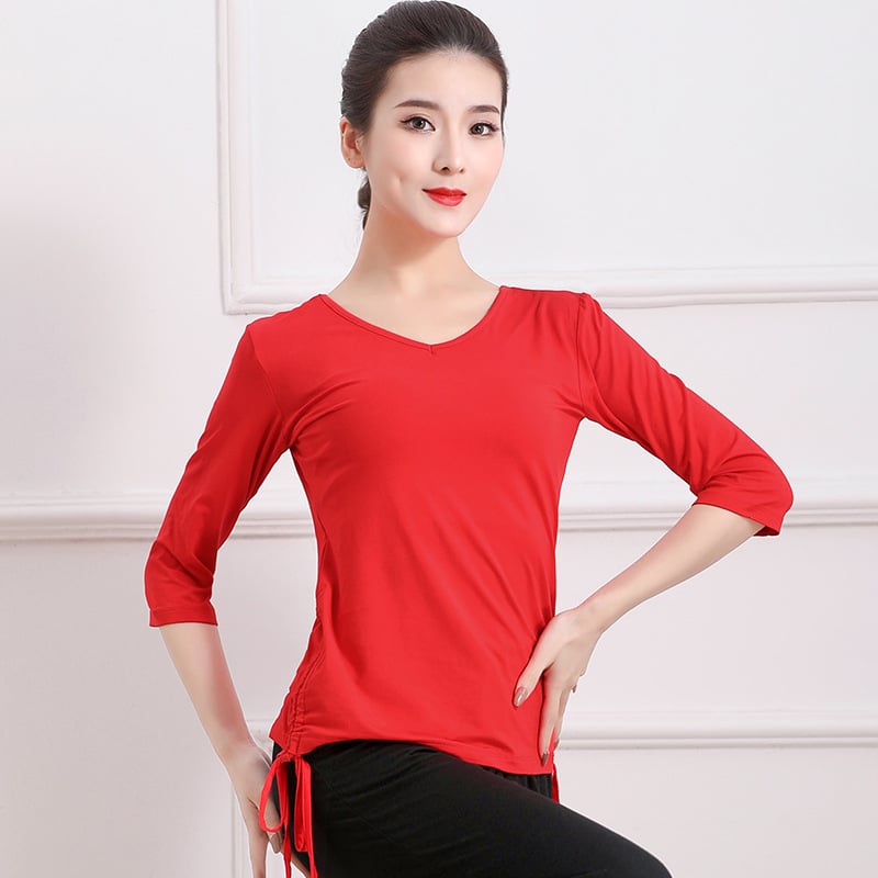 Moderne női táncruha — modal szövet, viszkóz 95,5% és spandexz 4,5%, lélegző tánctop a színpadi baletthez és néptáncokhoz (felnőttek)