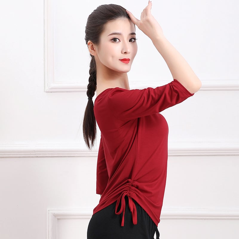 Moderne női táncruha — modal szövet, viszkóz 95,5% és spandexz 4,5%, lélegző tánctop a színpadi baletthez és néptáncokhoz (felnőttek)