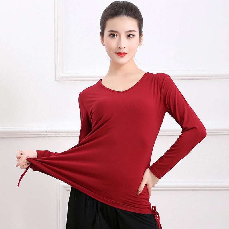 Moderne női táncruha — modal szövet, viszkóz 95,5% és spandexz 4,5%, lélegző tánctop a színpadi baletthez és néptáncokhoz (felnőttek)