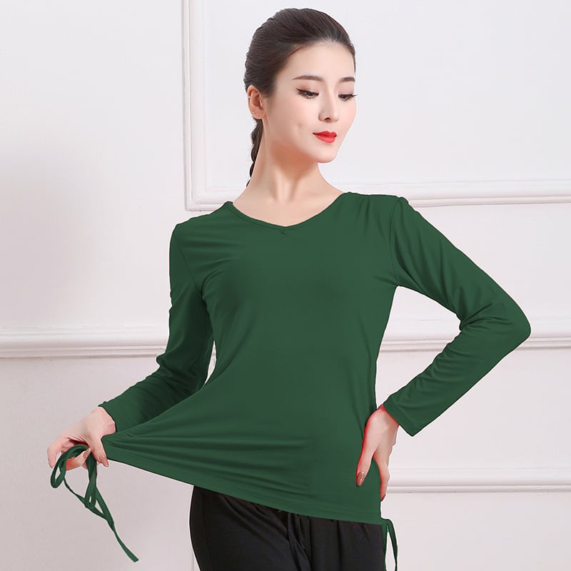 Moderne női táncruha — modal szövet, viszkóz 95,5% és spandexz 4,5%, lélegző tánctop a színpadi baletthez és néptáncokhoz (felnőttek)