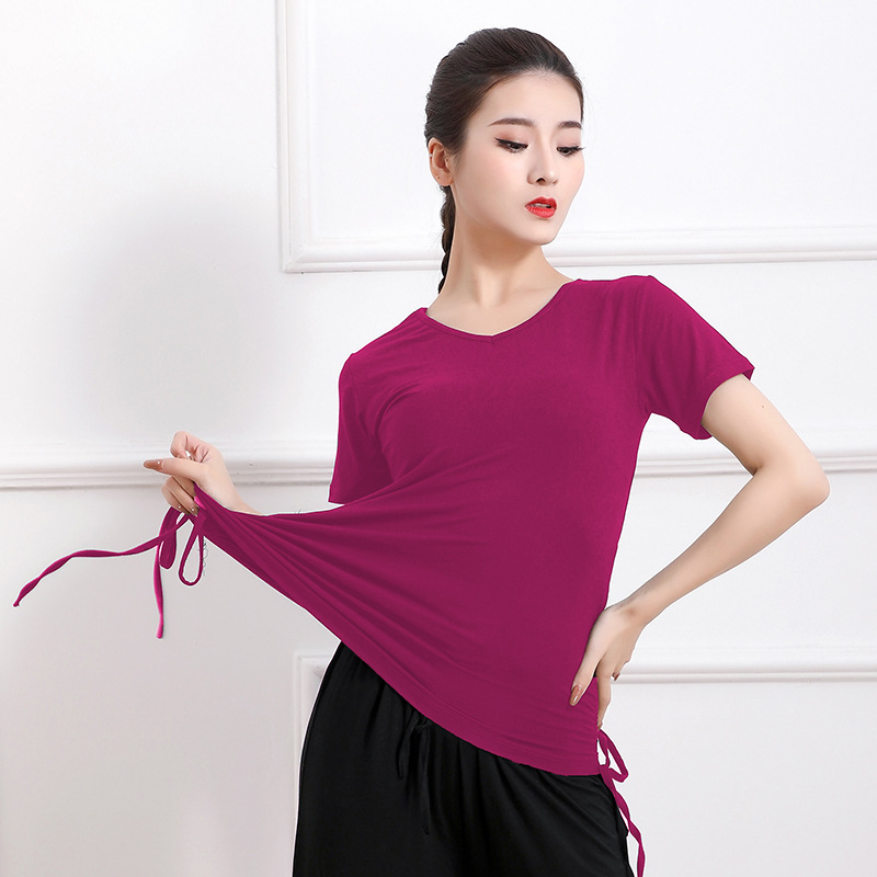 Moderne női táncruha — modal szövet, viszkóz 95,5% és spandexz 4,5%, lélegző tánctop a színpadi baletthez és néptáncokhoz (felnőttek)