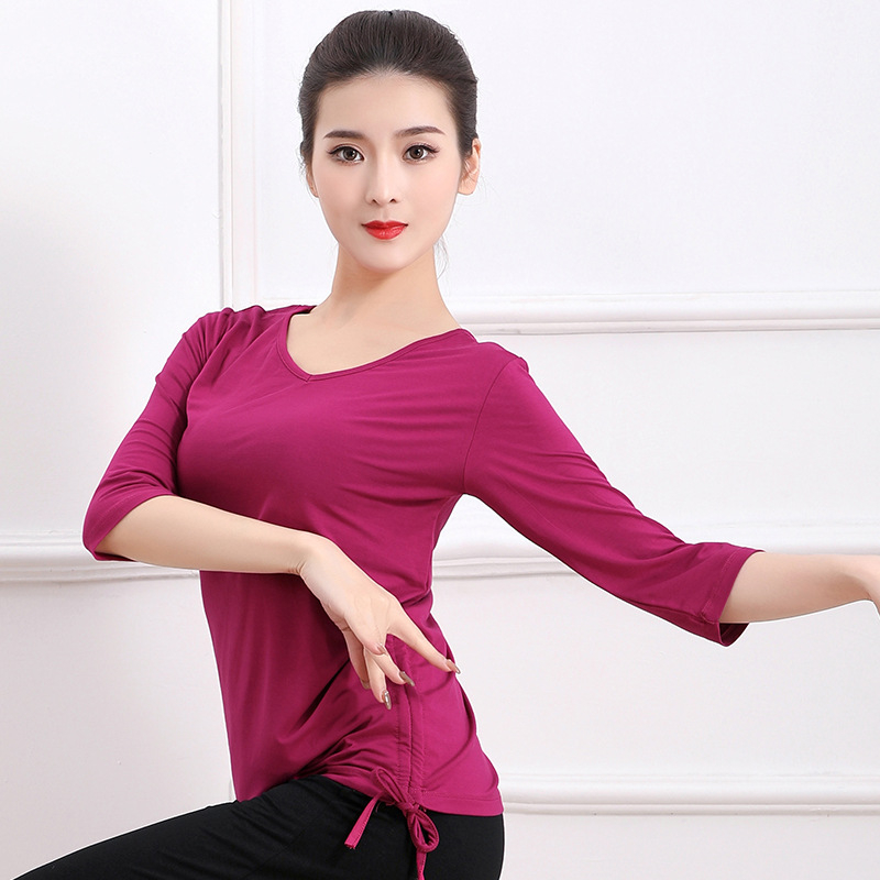 Moderne női táncruha — modal szövet, viszkóz 95,5% és spandexz 4,5%, lélegző tánctop a színpadi baletthez és néptáncokhoz (felnőttek)