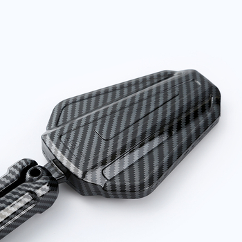 Összecsukható négyzet alakú visszapillantó tükör motorkerékpárokhoz és elektromos járművekhez, alumíniumötvözetből és műanyagból készített házzal, első- és hátsó rögzítés