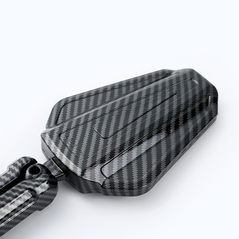 Összecsukható négyzet alakú visszapillantó tükör motorkerékpárokhoz és elektromos járművekhez, alumíniumötvözetből és műanyagból készített házzal, első- és hátsó rögzítés