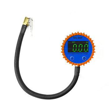 Mjerac tlaka u gumi auta i motocikla s digitalnim LED zaslonom, raspon 0-255 psi / 0-18 bar, preciznost 0,1 psi, pozadinsko osvjetljenje, napajan baterijom AA
