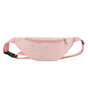 Geantă de talie cu model stea pentru fete, crossbody stil, respirabilă și rezistentă, material textil cu căptușeală poliester, utilizare zilnică, pentru grădiniță, iarna 2025