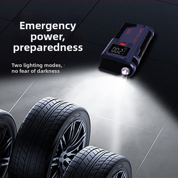 Automobilski hitni starter sa svjetlom, integriranom pumpom za zrak i manometrom, USB napajanje (14.8V, 120W, 8A, 40 L/min, digitalni zaslon)