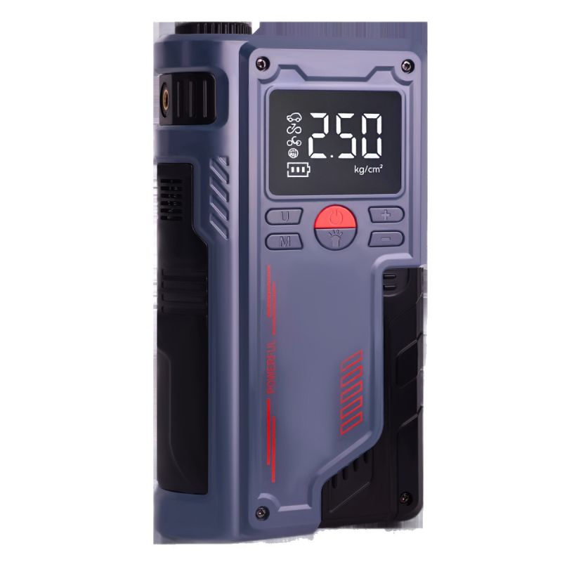 Automobilski hitni starter sa svjetlom, integriranom pumpom za zrak i manometrom, USB napajanje (14.8V, 120W, 8A, 40 L/min, digitalni zaslon)