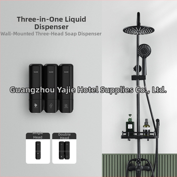 Zidni dispenser s ručnim pritiskanjem za sapun, šampon, gel za tuširanje i dezinficijensko sredstvo • ABS plast • Yasjie • modernističko-minimalistički stil