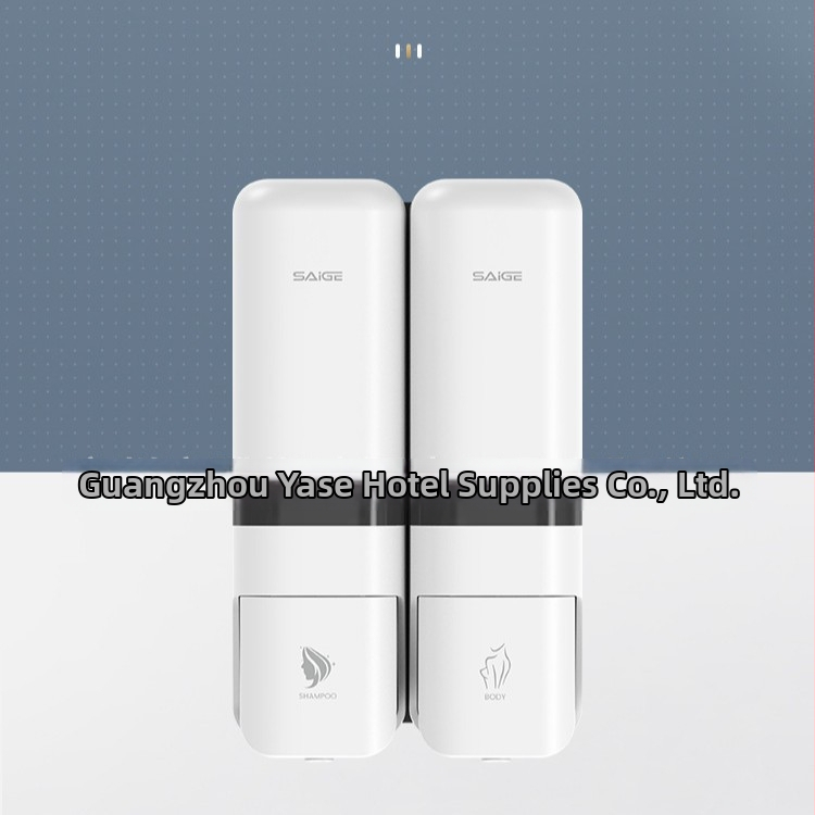 Zidni dispenser s ručnim pritiskanjem za sapun, šampon, gel za tuširanje i dezinficijensko sredstvo • ABS plast • Yasjie • modernističko-minimalistički stil