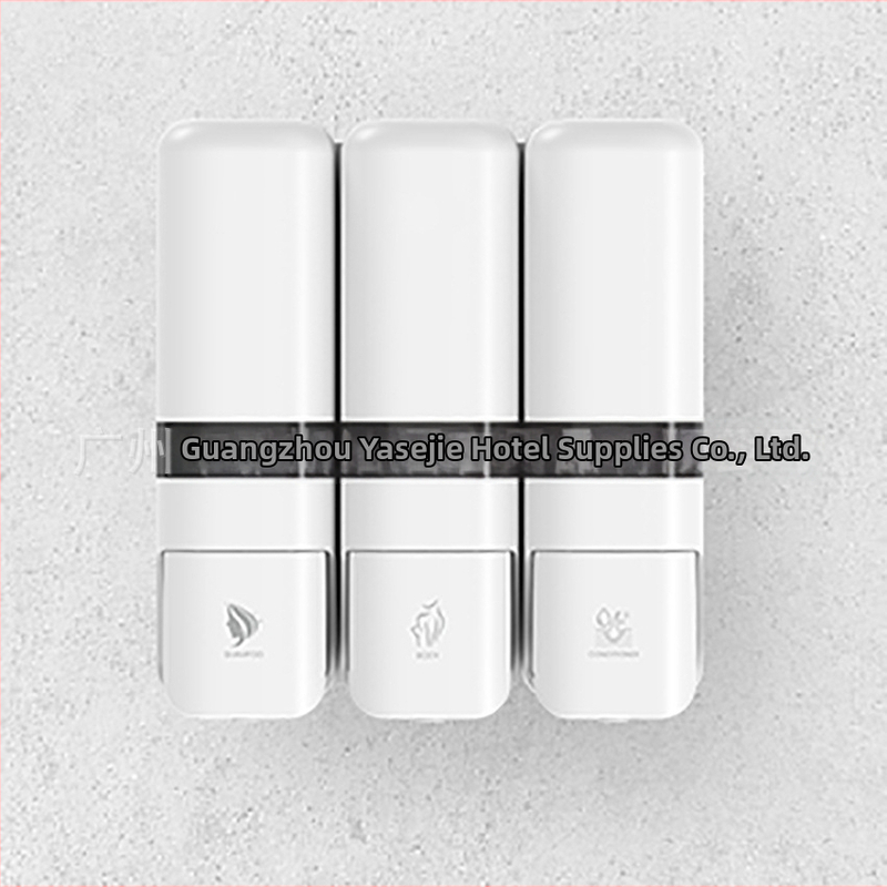 Zidni dispenser s ručnim pritiskanjem za sapun, šampon, gel za tuširanje i dezinficijensko sredstvo • ABS plast • Yasjie • modernističko-minimalistički stil