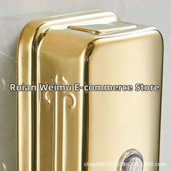 Διανομέας σαπουνιού τοίχου, 304 ανοξείδωτος χάλυβας, ριγέ σχέδιο, μηχανισμός πίεσης με το χέρι, στυλ light luxury