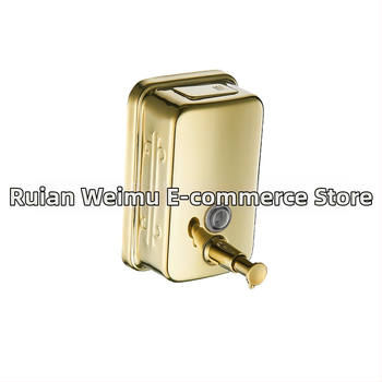 Διανομέας σαπουνιού τοίχου, 304 ανοξείδωτος χάλυβας, ριγέ σχέδιο, μηχανισμός πίεσης με το χέρι, στυλ light luxury