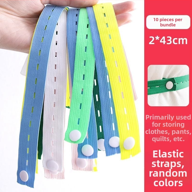 Poliesterio diržų laikymo rinkinys susuktoms drabužiams laikyti ir tvarkyti