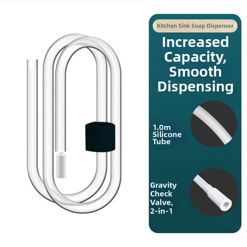 Δοσομετρητής σαπουνιού για νεροχύτη με σωληνάκι επέκτασης – 304 ανοξείδωτος χάλυβας, καθολικός χειροκίνητος δοσομετρητής (CUPC)