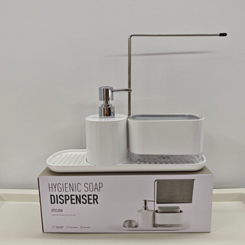 Dispenser tekućeg deterdženta za kuhinju na radnu ploču, ABS materijal, ručni pritisak, stolna montaža, težina 183 g, moderan minimalistički stil