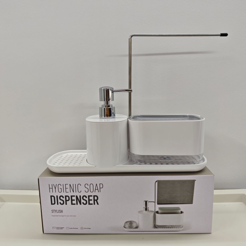 Dispenser tekućeg deterdženta za kuhinju na radnu ploču, ABS materijal, ručni pritisak, stolna montaža, težina 183 g, moderan minimalistički stil