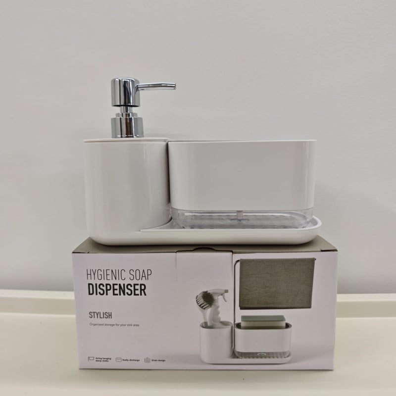 Dispenser tekućeg deterdženta za kuhinju na radnu ploču, ABS materijal, ručni pritisak, stolna montaža, težina 183 g, moderan minimalistički stil