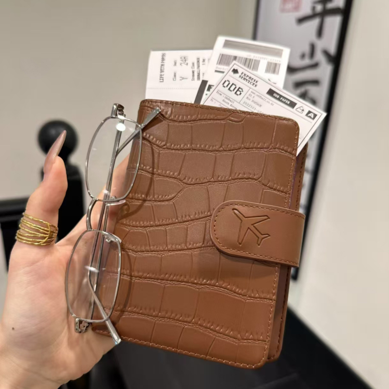 Δερμάτινος φορέας διαβατηρίου και εγγράφων από PU με μοτίβο κροκοδείλου; αντικλοπής; επεκτεινόμενη χωρητικότητα; unisex; για καθημερινή χρήση
