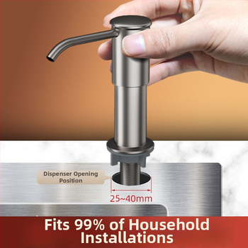 Επεκτειόμενος δοσομετρητής υγρού πλυντηρίου πιάτων για νεροχύτη κουζίνας — ABS, ηλεκτροπλατίωση φινιρίσματος, λειτουργία με χειροκίνητο πάτημα, στυλ ελαφριάς πολυτέλειας