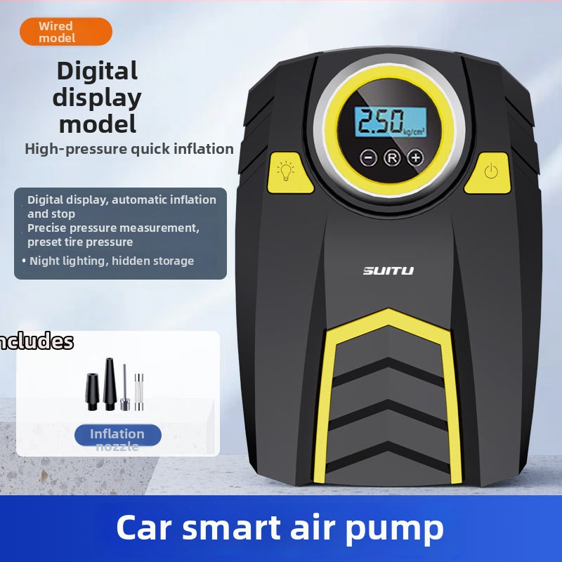 Automobilová pumpa na pneumatiky s digitálnym displejom, 12V, 120W, 25 L/min