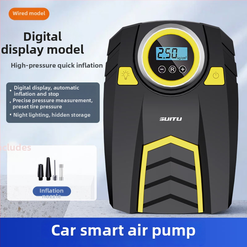 Automobilová pumpa na pneumatiky s digitálnym displejom, 12V, 120W, 25 L/min