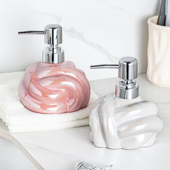 Керамична бутилка за душ гел и дозатор за сапун - едно парче, презареждаема, възможност за печат на лого