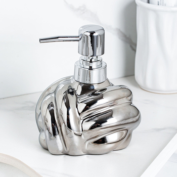 Керамична бутилка за душ гел и дозатор за сапун - едно парче, презареждаема, възможност за печат на лого