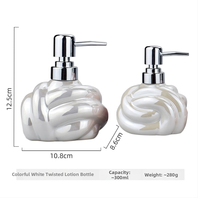 Керамична бутилка за душ гел и дозатор за сапун - едно парче, презареждаема, възможност за печат на лого