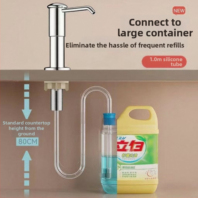 Predlžovač dávkovača mydla na dreze — Materiál: PP + Plast; Značka: Rich; Hmotnosť: 130 g; Štýl: Moderná jednoduchosť; Funkcia: Bez vrtania