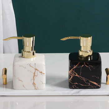 Керамична празна бутилка за дезинфектант за ръце с дозатор, луксозен хотелски стил, скандинавски дизайн