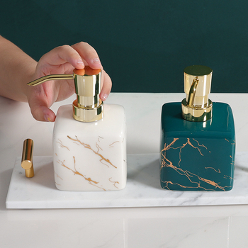 Керамична празна бутилка за дезинфектант за ръце с дозатор, луксозен хотелски стил, скандинавски дизайн