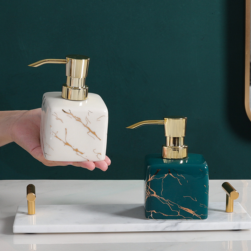 Керамична празна бутилка за дезинфектант за ръце с дозатор, луксозен хотелски стил, скандинавски дизайн