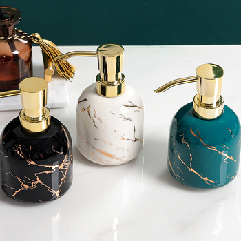 Керамична помпена бутилка за течности - Нордически минималистичен дизайн, за хотелски бани