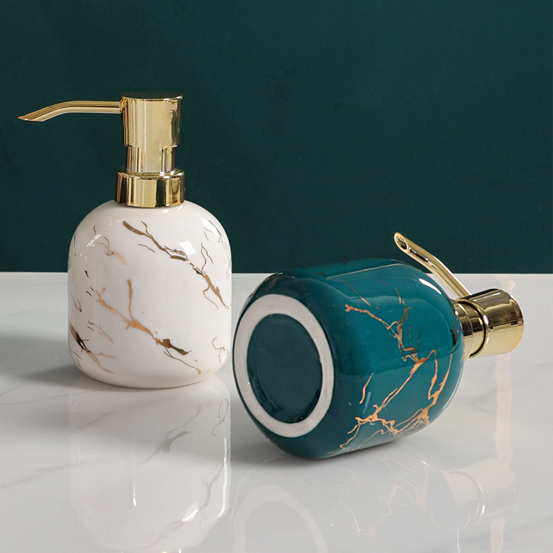 Керамична помпена бутилка за течности - Нордически минималистичен дизайн, за хотелски бани