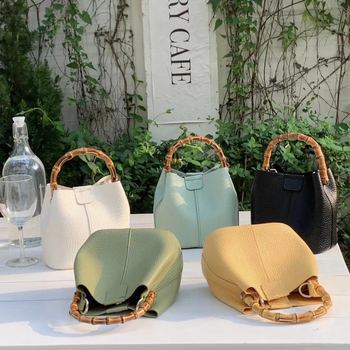 Geantă tip găleată din PU, curea crossbody, stil coreean, buzunare interioare