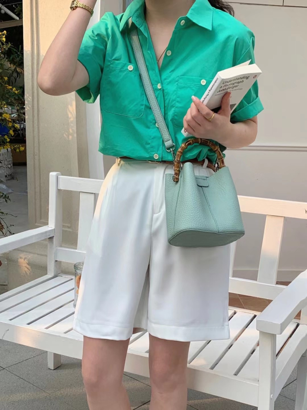 Geantă tip găleată din PU, curea crossbody, stil coreean, buzunare interioare