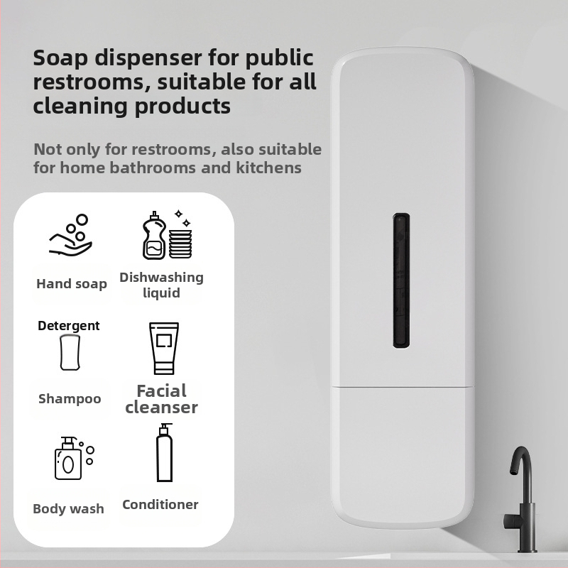 Dispenzer za šampon, gel za tuširanje i sapun s ručnim pritiskom (Materijal: plastika; Marka: Mckinney; Težina: 325 g; Stil: moderni minimalizam)