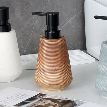 Керамична дозаторна бутилка за лосион, ръчно натискане, глазирана повърхност, тегло 250 g