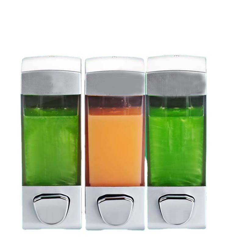 Dorky ABS стенен дозатор за течен сапун, ръчно натискане, за душ гел и шампоан, модерен стил