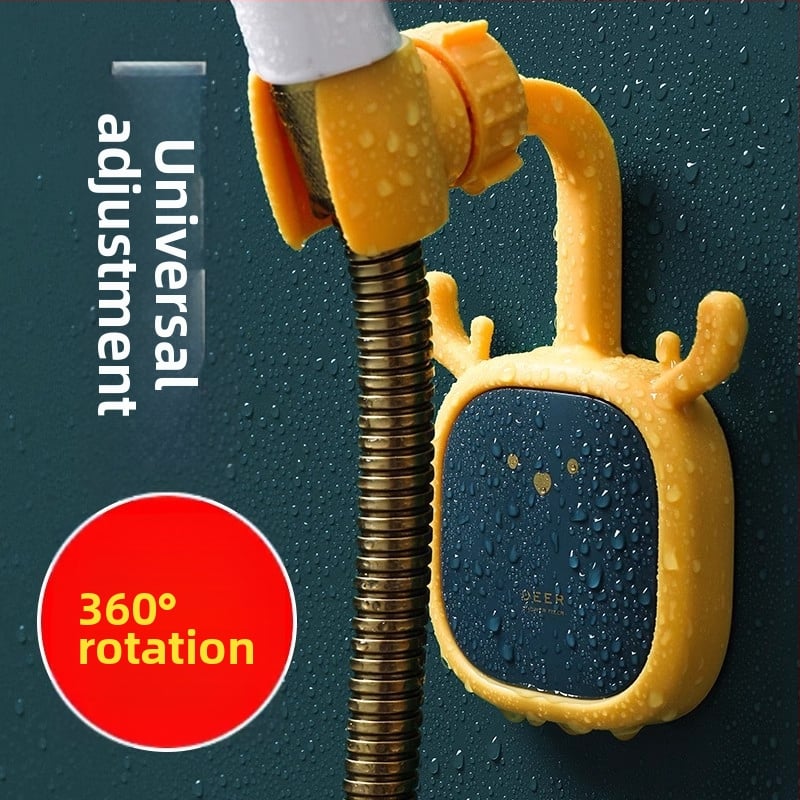 Suport de duș montaj fără găuri — din plastic, suport reglabil pentru cap de duș, stil desene animate, brand Initial Benefit